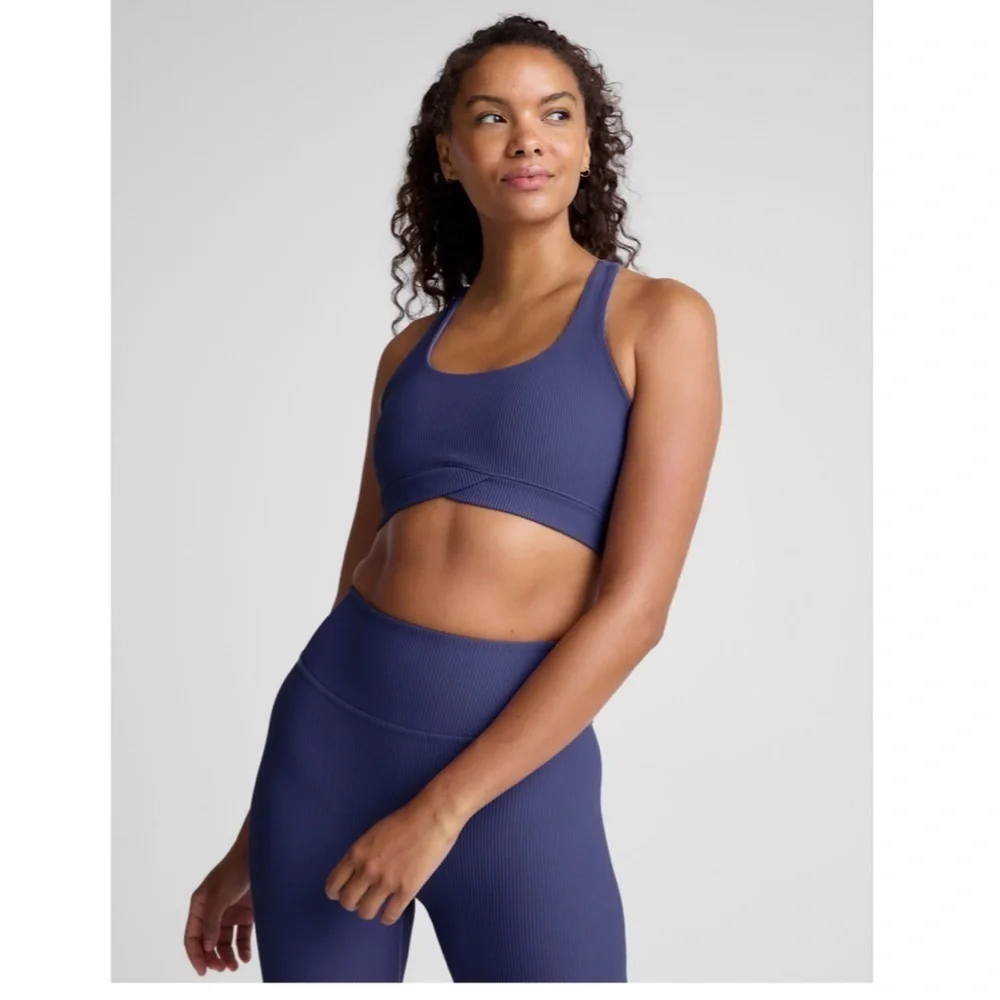 Beyond Yoga Women's XL Impulse Ribbed Bra Eternal Blue NWT Stretch
